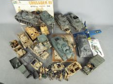 Tamiya - Revell - A large collection of 18 built and painted military model kits in several scales