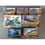 Matchbox - A lot 7 boxed Matchbox 1:72 scale aircraft model kits including Canberra,