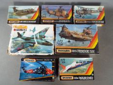 Matchbox - A lot 7 boxed Matchbox 1:72 scale aircraft model kits including Canberra,