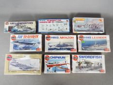 Airfix - Matchbox - Skywave - A collection of 9 boxed boat and aero plane model kits in various