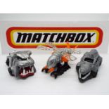 Matchbox - Three 'First Shot' diecast vehicles by Matchbox. Lot includes #73 'Rottwheeler'.