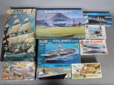 Airfix, Trumpeter, Revell, Other - Nine boxed plastic model kits.