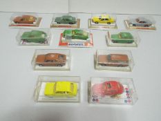 Majorette - Eleven Toy Car Models - # 202 VW 1302, # 203 Fiat 127, # 210 VW Golf, # 220 Volvo 245 D,