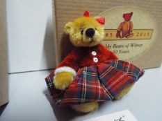 Witney - Teddy Bear by Sally Lambert. "Eleanor" - Limited Edition No. 2/3. Tartan skirt.