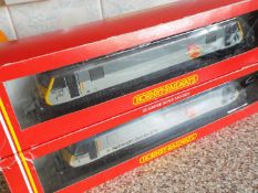 Hornby - two OO gauge Bo-Bo diesel electric class 90 locomotives comprising op no 90142 # R 586 and