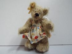 Hardy - Teddy Bear by June Kendall. "Charlotte". Mohair. Limited edition 7/8. Paper label necklace.