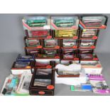 EFE - A collection of 24 boxed 1:76 scale EFE bus models contained in a vintage trunk,