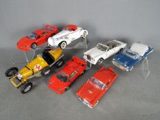 Franklin Mint, Danbury Mint, Bburago - Seven unboxed diecast models in 1:24 and 1:18 scale.