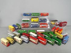 EFE - An armada of 40 unboxed 1:76 scale diecast EFE double deck and single deck model buses.