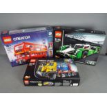 LEGO - # 42024 Technics Skip Lorry, # 42039 Technics 24 Hour Race Car, # 10258 Creator London Bus.