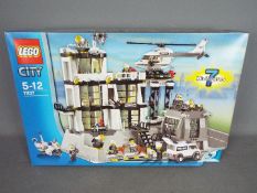 LEGO - 7237 - a Lego City Police Station Construction set in open box.