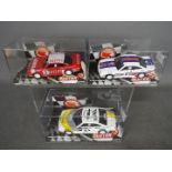 Sloter - 3 x Opel Manta 400 slot cars, # 430103 in Rothmans livery, # 9505 in Opel Team livery,