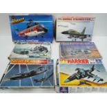 ESCI, Italeri, Heller - Six boxed vintage 1:72 scale plastic model aircraft kits.