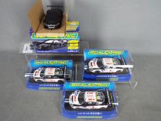 Scalextric - 4 x Audi R8 LMS models including 3 x numbered limited edition Hornby Visitors centre