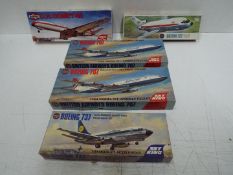 Airfix - Five boxed 1:144 scale plastic model aircraft kits by Airfix.