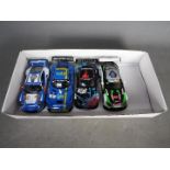 Scalextric - 4 unboxed ex set cars including Aston Martin Vantage GT3, BMW Z4 GT3, Mercedes AMG GT3,