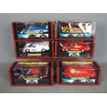 Scalextric - 6 x Porsche 962 race cars in various liveries including Fina and Omicron.