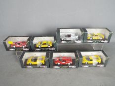 Corgi Detail Cars - A school of seven boxed 1:43 scale 'Ferrari' diecast model cars.