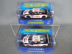Scalextric - 2 x Audi R8 LMS limited edition slot cars,