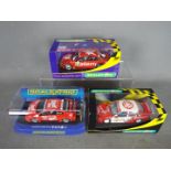 Scalextric - 3 x Vauxhall Opel slot cars, # C2303 Vauxhall Vectra in Masterfit livery,