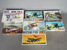 Revell, Monogram, Other - Seven vintage plastic model aircraft kits in 1:72 scale.