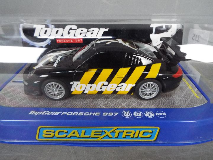 Scalextric - 3 x Porsche 997 slot cars # C3071 Top Gear model, # C3079 Forum Gelb, - Image 4 of 4