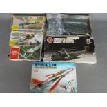 Frog, Italeri, Airfix, Heller - Five boxed plastic model aircraft kits in 1:72 scale.