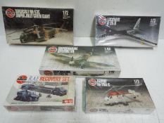 Airfix - Five boxed plastic model aircraft kits in various scales.