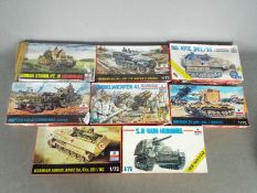 ESCI - A brigade of eight plastic military vehicle model kits in 1:72 by ESCI.