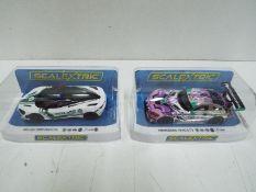 Scalextric - Mercedes AMG GT3 and McLaren 720S Police car models # C4044 and # C4056 in perspex