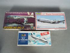 Revell - Three vintage boxed plastic model aircraft kits in 1:144 scale by Revell.