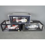 Norev - Maisto - 3 x boxed cars in 1:18 scale, Maisto AMG Mercedes CLK, Norev Mercedes AMG GT3,