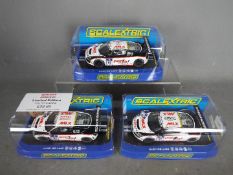 Scalextric - 3 x Audi R8 LMS limited edition slot cars,