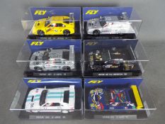 Fly - 6 x Venturi Le Mans slot cars in various liveries including Tomb Raider and Motul.