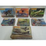 Matchbox - Seven boxed 1:72 scale plastic model aircraft kits by Matchbox.