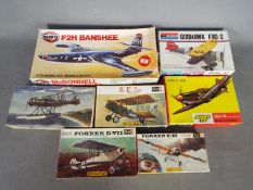 Revell, Monogram, Airfix, Other - Seven vintage plastic model aircraft kits in 1:72 scale.