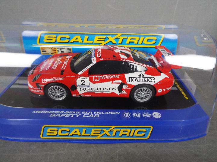 Scalextric - 3 x Porsche 997 slot cars # C3071 Top Gear model, # C3079 Forum Gelb, - Image 2 of 4
