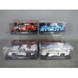 Sideways - 4 x Lancia Montecarlo slot cars, # SW18 in Fruit of the Loom livery,