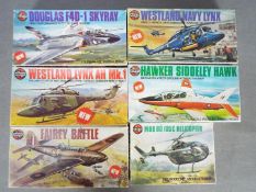 Airfix - Six boxed vintage plastic model aircraft kits in 1:72 scale by Airfix.