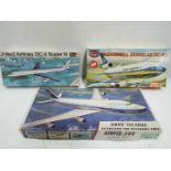 Airfix, Revell - Three boxed vintage model aircraft kits in 1:144 scale.