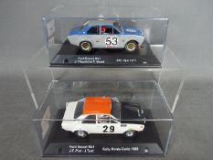 Vulcan - Ford Escort Mk1 slot car # FDLR001 in 1969 Montecarlo livery and Ford Escort Mk1 slot car