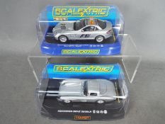 Scalextric - 2 x Mercedes slot cars, # C2756 SLR McLaren F1 Safety Car, # 2914 300 SLR Coupe.