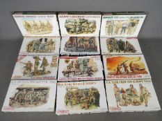Dragon - A collection of 12 boxed 1:35 scale plastic military model figure kits.