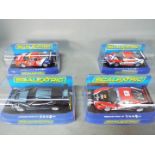 Scalextric - 3 x Ferrari F430 and 1 x Jaguar XKR GT3 slot cars. # C2938, # C3085, # C3131.