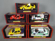 Scalextric - 5 x cars including 2 x Ford Mondeo, 2 x Pontiac Firebirds and a Toyota Corolla.