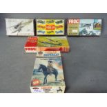 Airfix, Frog, Merit - Five boxed plastic model kits in various scales.