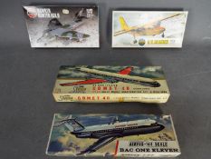 Airfix - Four boxed plastic model aircraft kits in 1:72 and 1:1444 scales.