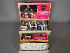 Sindy - boxed vintage Pedigree Sindy mid 1970's Sindy side board and table and chairs Lot