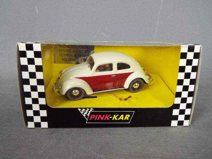 Pink-Kar - 2 x Volkswagen Beetle slot cars # CV014 1954 split window Beetle in black, - Image 2 of 4