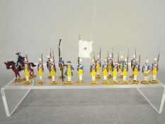 Zinnfiguren - A unboxed unmarked collection of flat metal American War of Independence' soldiers